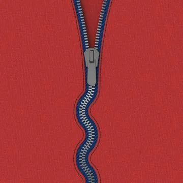 Zip on red leather Stock Illustration