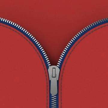Zip on red leather Stock Illustration