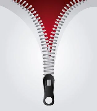 Zip red zipper one cloth teeth icon Illustrazione stock