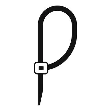 Zip tie cable fastener plastic tool securing device icon Stock Illustration