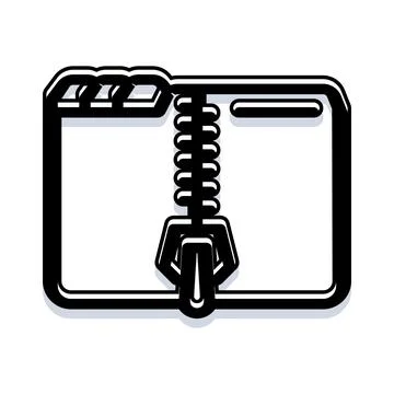 Zipped document icon for data compression and archive Stock Illustration