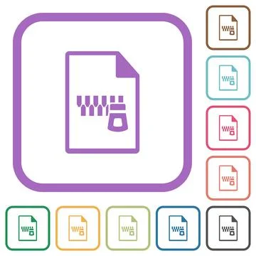 Zipped document simple icons Stock Illustration