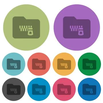 Zipped folder color darker flat icons Stock Illustration