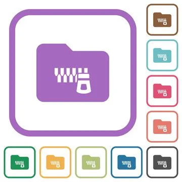 Zipped folder simple icons Stock Illustration