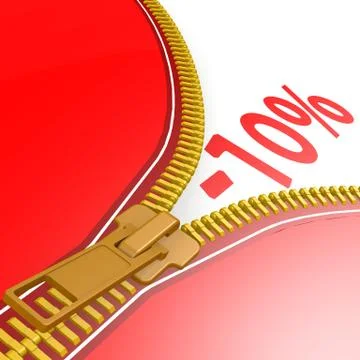 Zipper with 10% off Stock Illustration