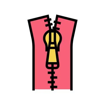 Zipper accessory color icon vector illustration 스톡 일러스트