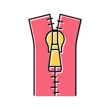 Zipper accessory color icon vector illustration 스톡 일러스트