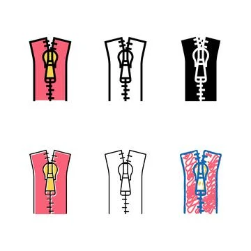 Zipper accessory color icon vector diversity Stock Illustration