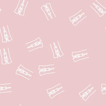 Zipper accessory line seamless pattern Stock Illustration