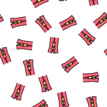 Zipper accessory vector seamless pattern Illustrazione stock