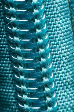 Zipper on the backpack up close, selective focus Foto stock