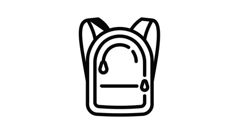 Zipper backpack icon animation Stock Footage 153087654