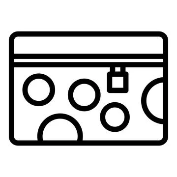 Zipper bag icon outline vector. Case beauty Illustrazione stock