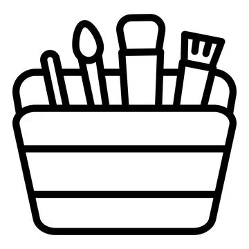 Zipper bag icon outline vector. Cosmetic makeup Illustrazione stock