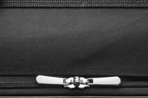 Zipper on black Foto stock