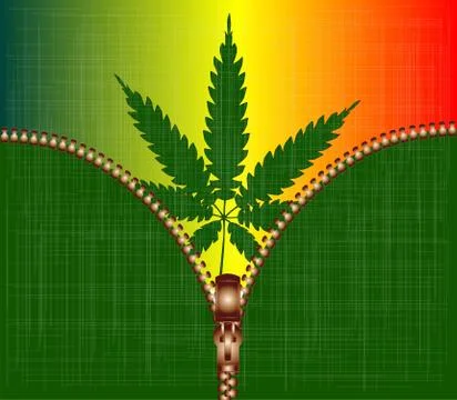Zipper cannabis leaf Stock Illustration