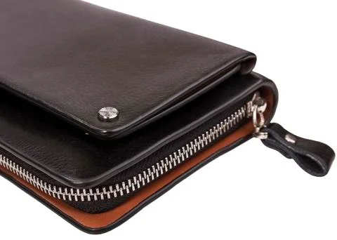 Zipper closure on the bag on isolate background Stock Photos