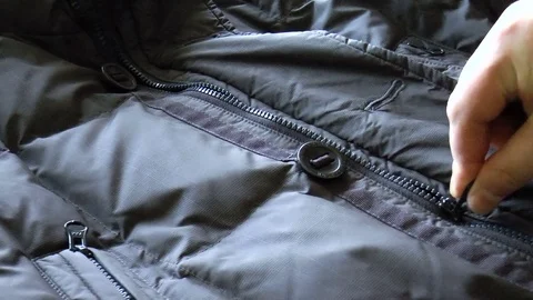 Zipper closure on the jacket Stock Footage 79409142