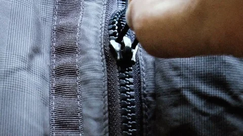 Zipper closure on the jacket Stock Footage 79539394