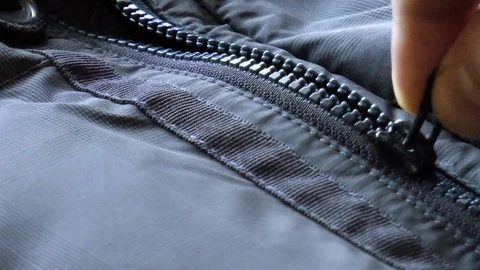 Zipper closure on the jacket Stock Footage 79848164