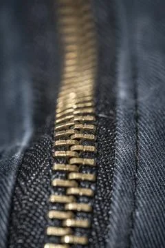 Zipper in a downward trajectory on the jacket Stock Photos