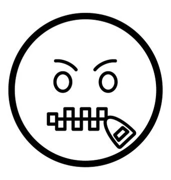 Zipper Emoticon Vector Stock Illustration