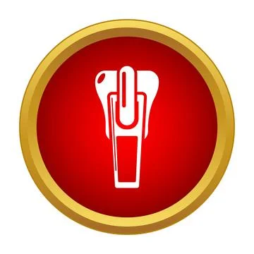 Zipper fastener icon on red circle button 库存插图