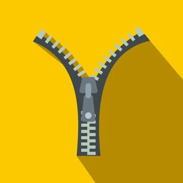 Zipper flat icon Stock Illustration