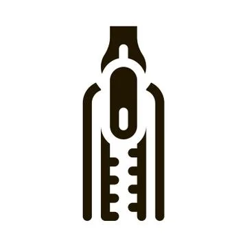 Zipper Fly Icon Vector Glyph Illustration Stock Illustration