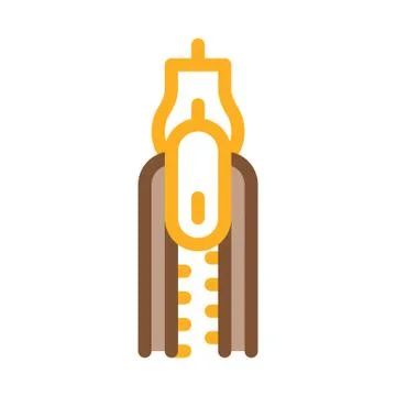 Zipper Fly Icon Vector Outline Illustration 스톡 일러스트