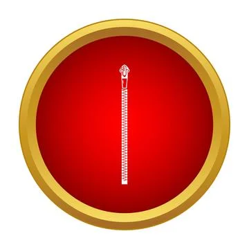 Zipper icon element in red button design イラスト素材