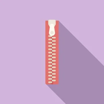 Zipper icon flat vector. Wool knit Stock Illustration