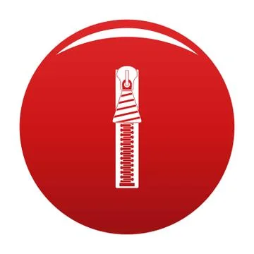 Zipper icon vector red Illustrazione stock