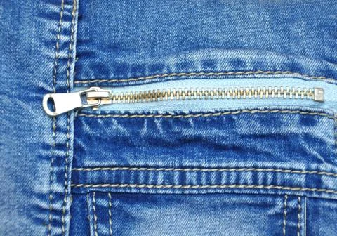 Zipper on jeans Fotos Stock