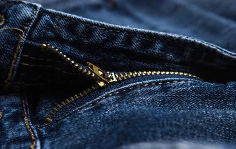 Zipper on the jeans.  Stock Photos