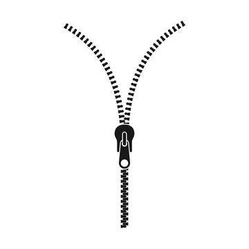 Zipper lock and unlock icon in flat style. Zip stitch vector illustration o.. Stock Illustration