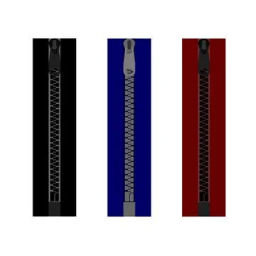 Zipper with lock for clothes in vector. Stockillustratie