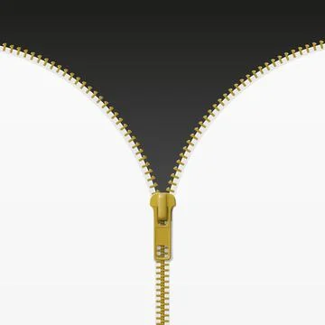 Zipper lock half open on black and white background 스톡 일러스트