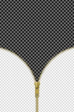 Zipper lock half open with checkered background Stock Illustration