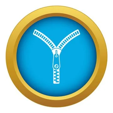 Zipper with lock icon blue vector isolated Stock Illustration