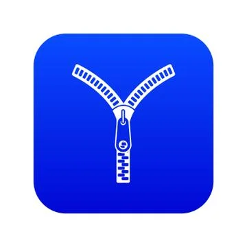 Zipper with lock icon digital blue Illustrazione stock