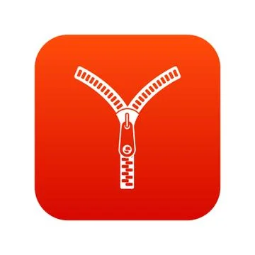 Zipper with lock icon digital red Illustrazione stock