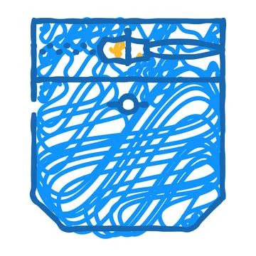 Zipper lock pocket icon doodle illustration Stock Illustration