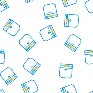 Zipper lock pocket vector seamless pattern Illustrazione stock
