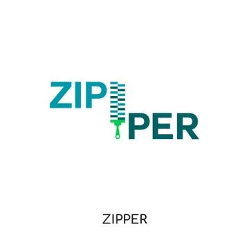 Zipper logo isolated on white background for your web, mobile and app design Stock Illustration