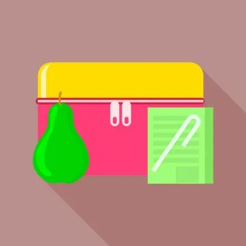 Zipper lunchbox icon, flat style Illustrazione stock