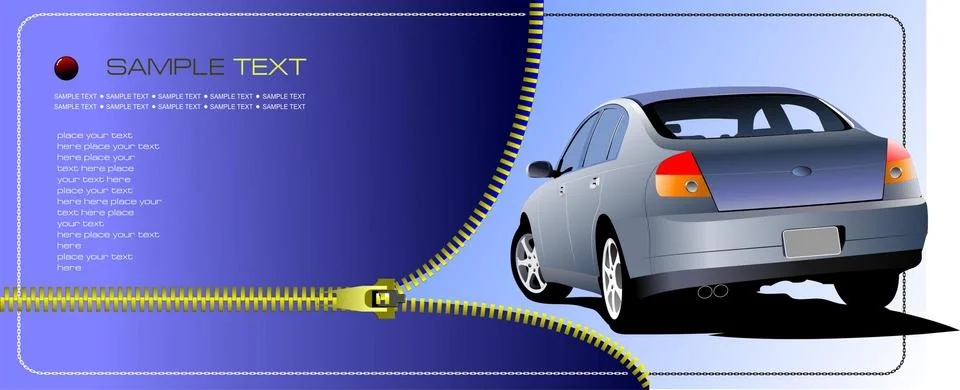 Zipper open concept-car. Vector illustration Stock Illustration