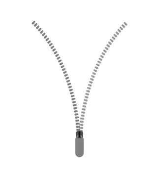 Zipper open isolated. fastener Half. vector illustration Stock Illustration