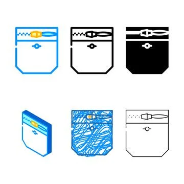 Zipper pack lock pocket color icon vector Stock Illustration