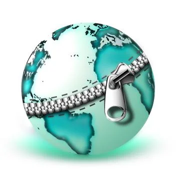 Zipper on the planet Illustrazione stock